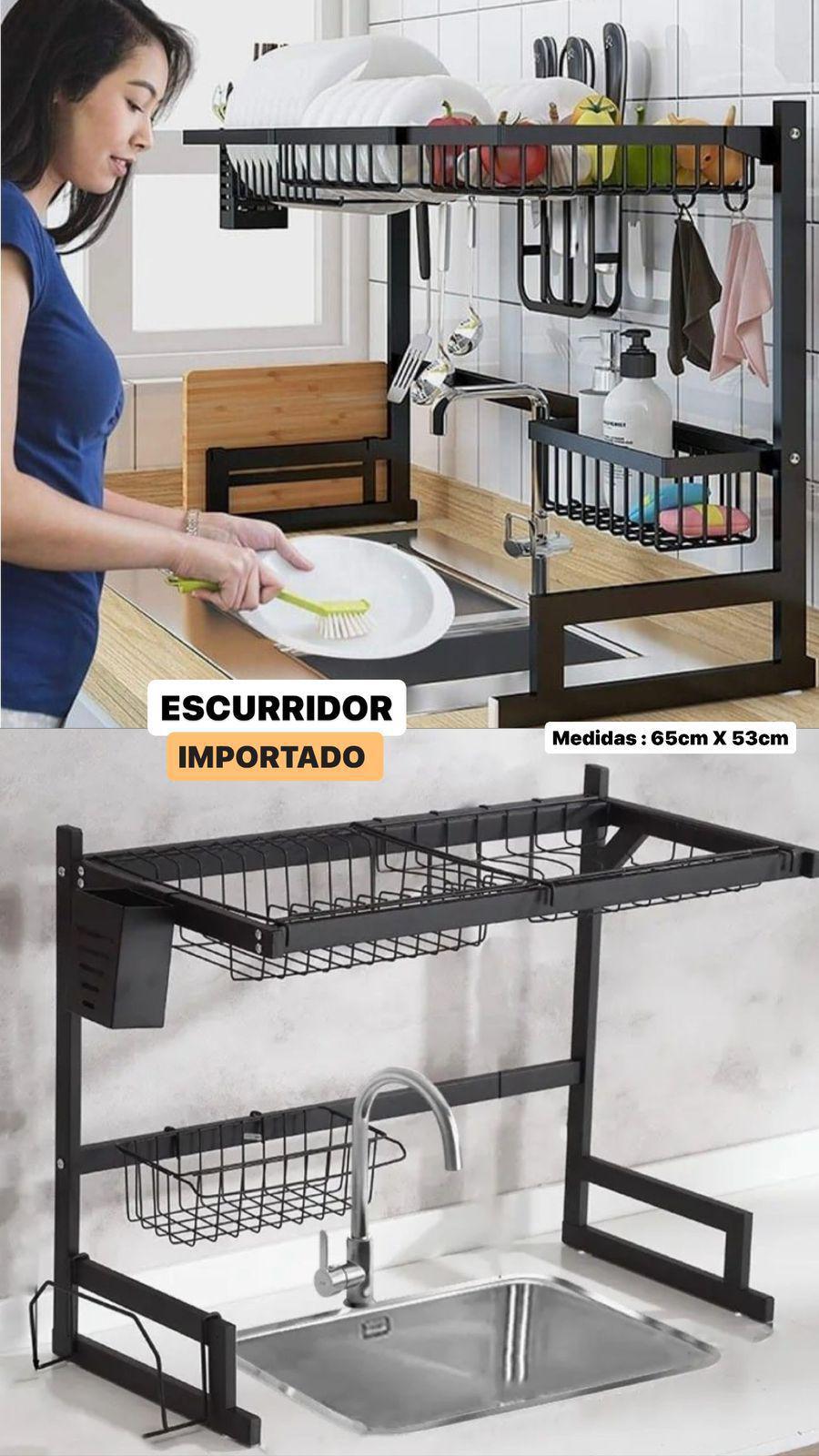 Escurridor de Platos Práctico en Acero Inoxidable - Tiendas La Gran Latina