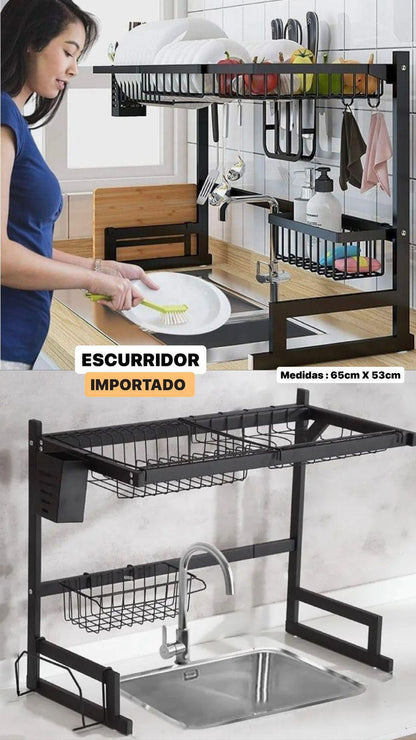 Escurridor de Platos Práctico en Acero Inoxidable - Tiendas La Gran Latina